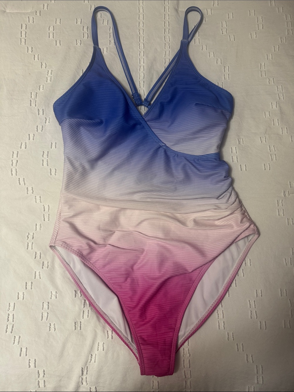 Cupshe Ombre One-Piece Swimsuit in Blue & Pink